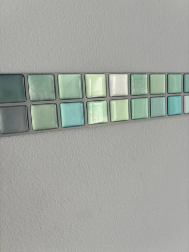 Azulejo Guarda Autoadhesiva 3d Para Baño Cocina Pared 6ud Verde Claro miniatura 5