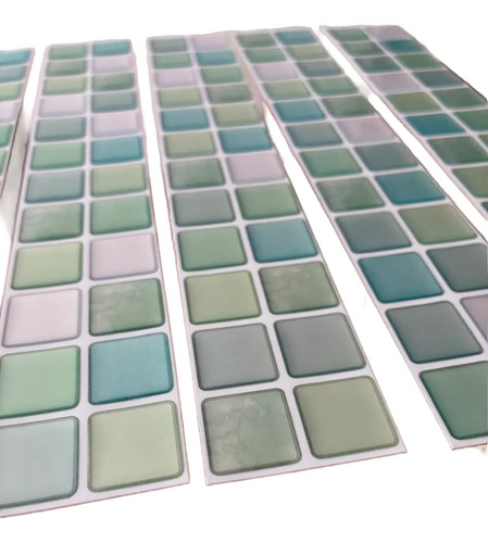 Azulejo Guarda Autoadhesiva 3d Para Baño Cocina Pared 6ud Verde Claro miniatura 6