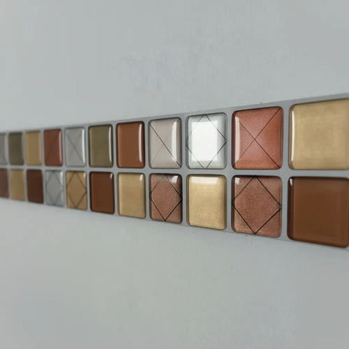Guarda Para Baño Autoadhesiva 3d Mosaico Cocina Pared 6ud Marrón Claro miniatura 2